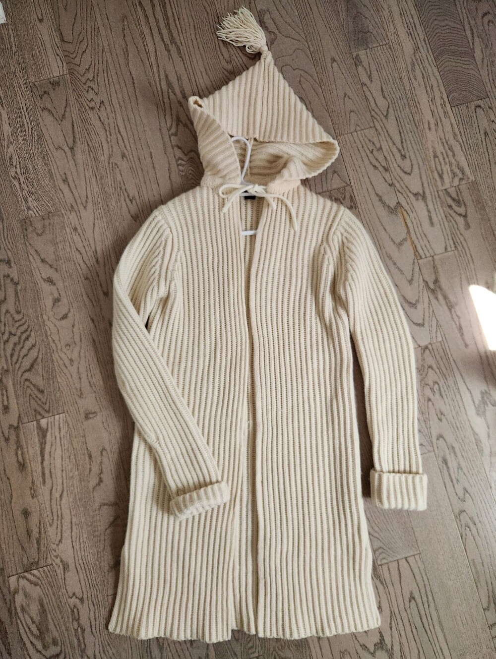 Vintage GAP Cream Wool Blend Hooded Long Cardigan M